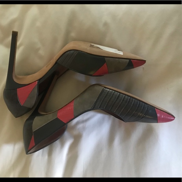 Hugo Boss gray pink Intarsia heels pumps 10 - Picture 9 of 9